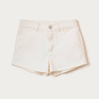 Shorts Em Sarja Hering Kids Com A Barra Desfiada Feminino - Natural