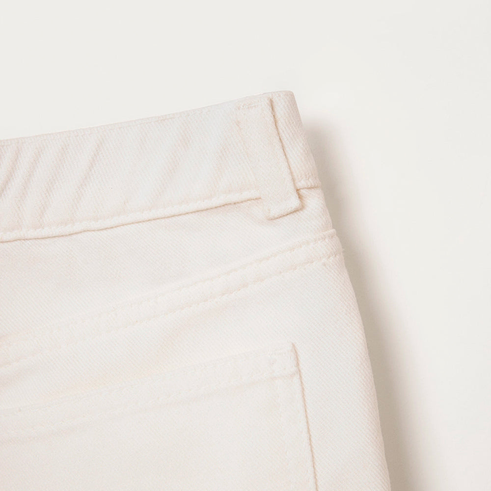Shorts Em Sarja Hering Kids Com A Barra Desfiada Feminino - Natural