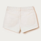 Shorts Em Sarja Hering Kids Com A Barra Desfiada Feminino - Natural