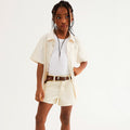 Shorts Em Sarja Hering Kids Com A Barra Desfiada Feminino - Amarelo
