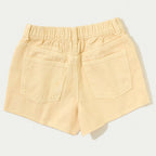 Shorts Em Sarja Hering Kids Com A Barra Desfiada Feminino - Amarelo