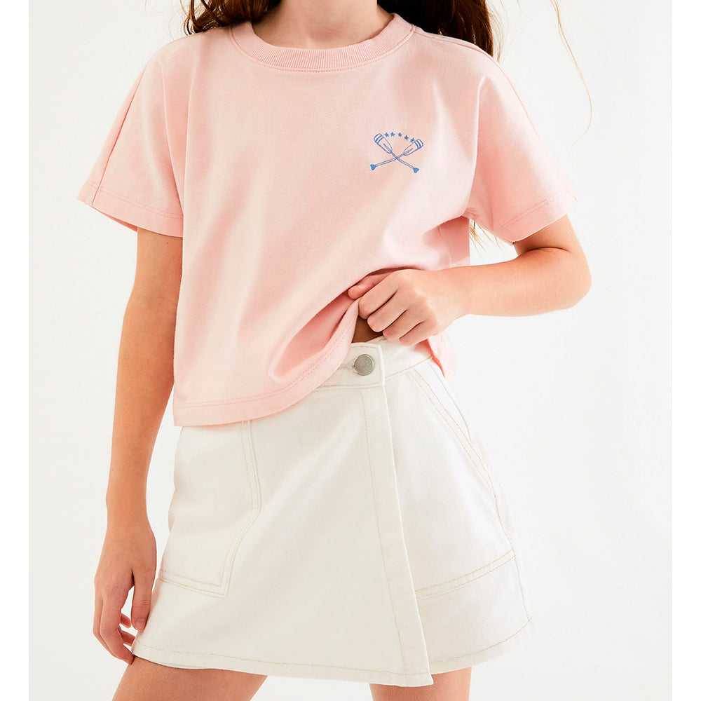 Shorts Saia Em Sarja Hering Kids Feminino - Natural