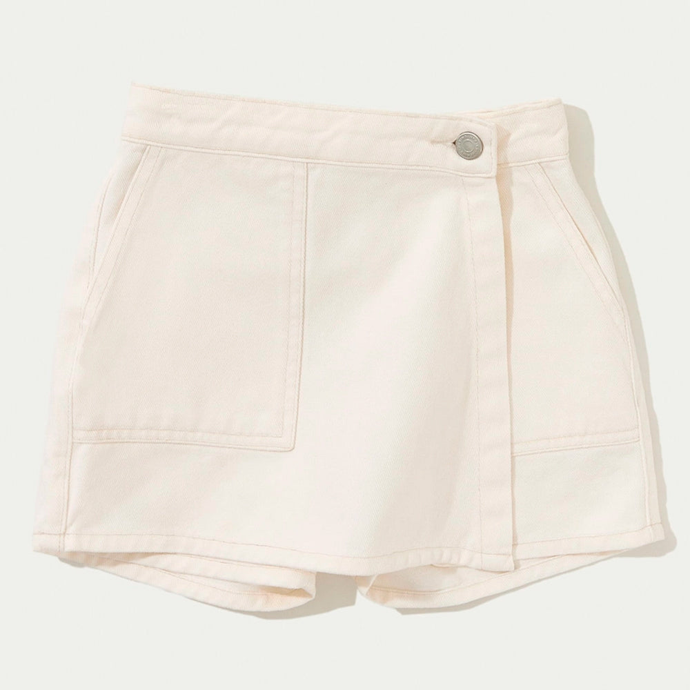 Shorts Saia Em Sarja Hering Kids Feminino - Natural