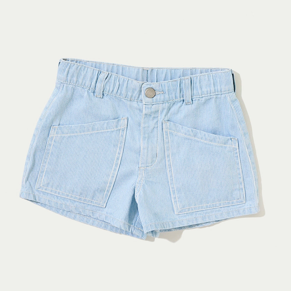 Shorts Jeans Reto Hering Kids Feminino - Azul