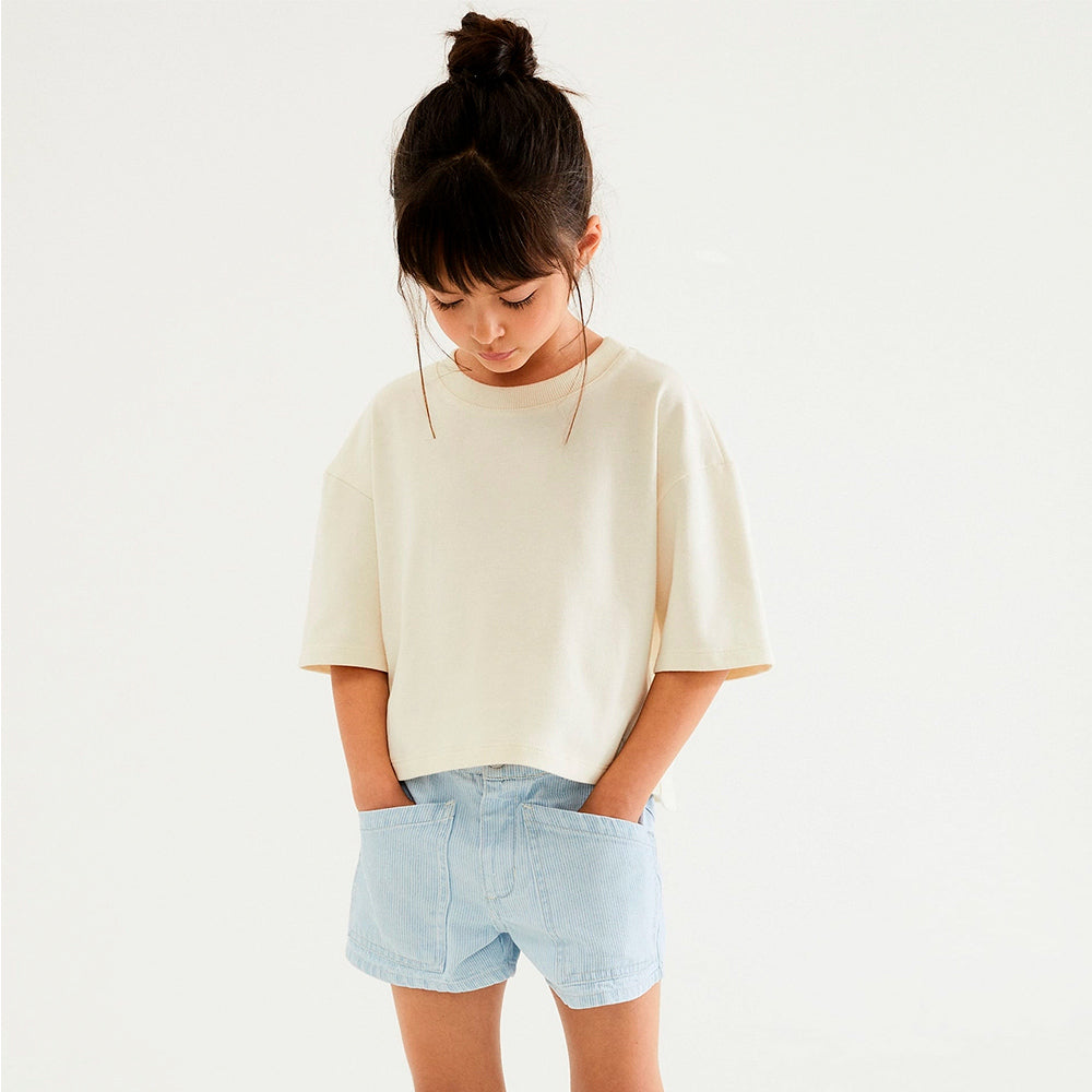 Shorts Jeans Reto Hering Kids Feminino - Azul