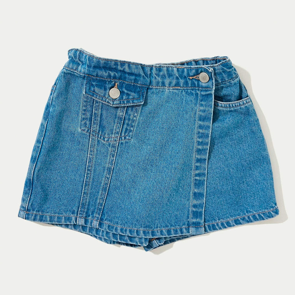 Shorts Saia Jeans Hering Kids Feminino - Azul