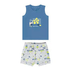 Conjunto Regata e Shorts Malwee Amigo do Gutinho - Azul