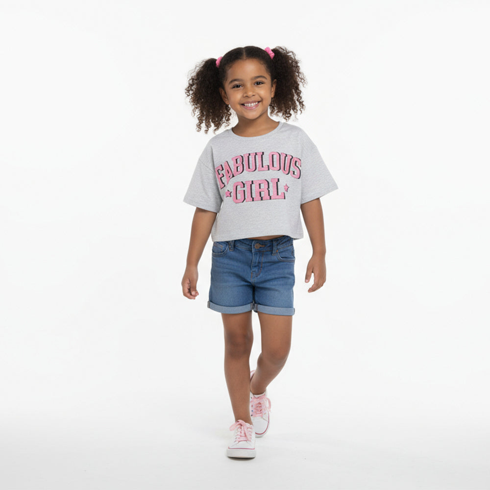 Camiseta Manga Curta ByGus Fabulous Feminina - Cinza