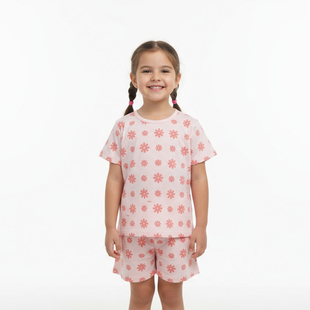 Pijama Cara De Sono Estampa de Florzinhas Feminino - Rosa