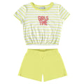 Conjunto Camiseta Manga Curta e Shorts Malwee Girls Time Feminino - Verde Limão