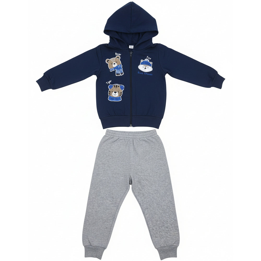 Conjunto De Moletom Grilo Kids Estampa Bear E Fox Masculino