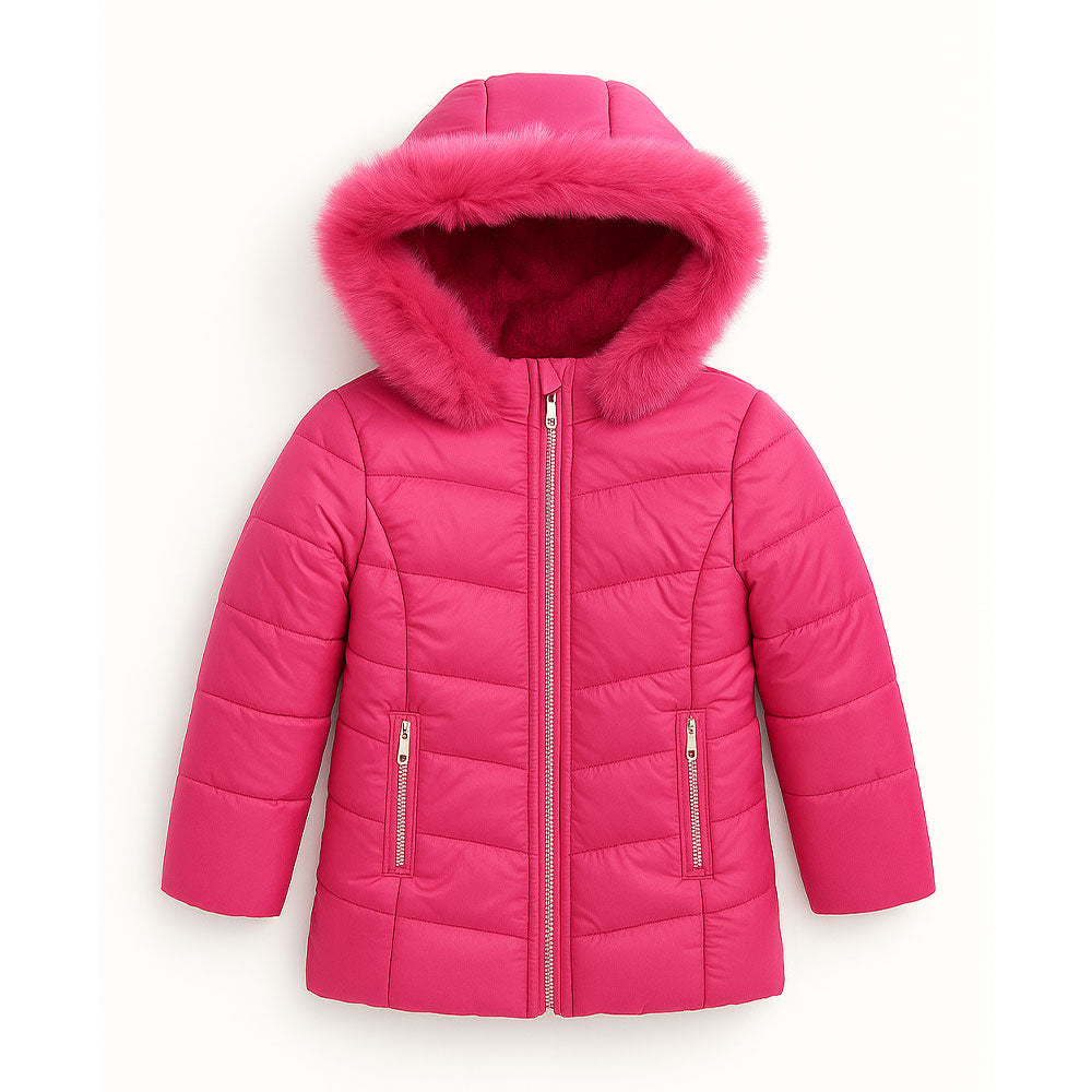 Jaqueta Puffer Capuz com Pelinho e Forro Peluciado Grand Bazar - Feminina