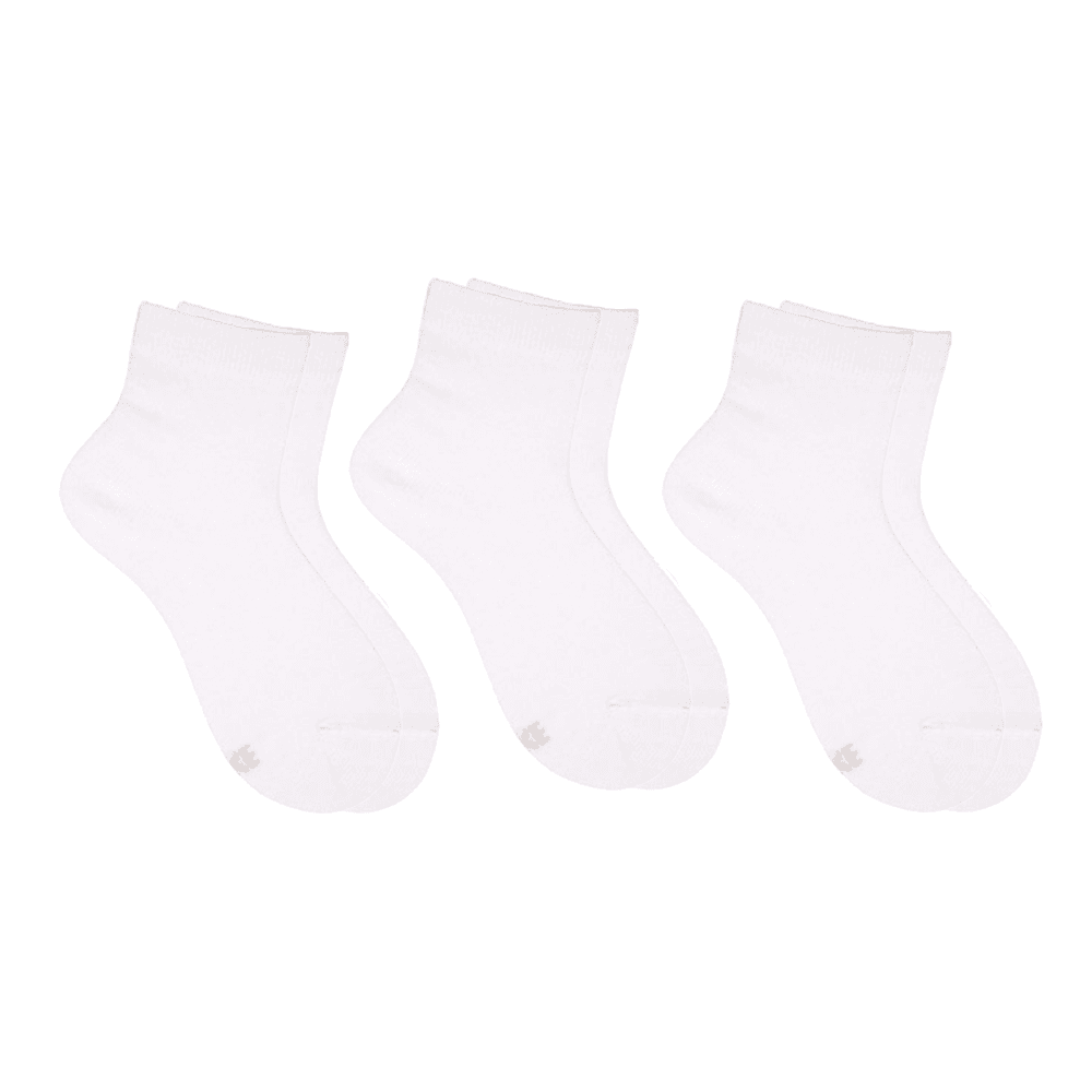 Kit 3 Meias Cano Baixo Brancas Leke - Unissex