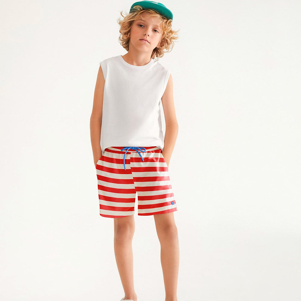 Shorts Hering Infantil Estampado Masculino - Vermelho