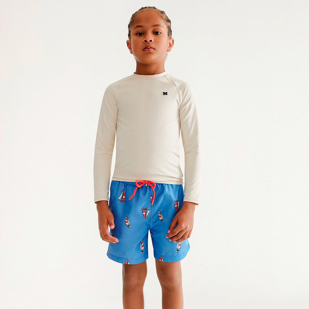 Shorts Hering Infantil Estampado Masculino - Azul