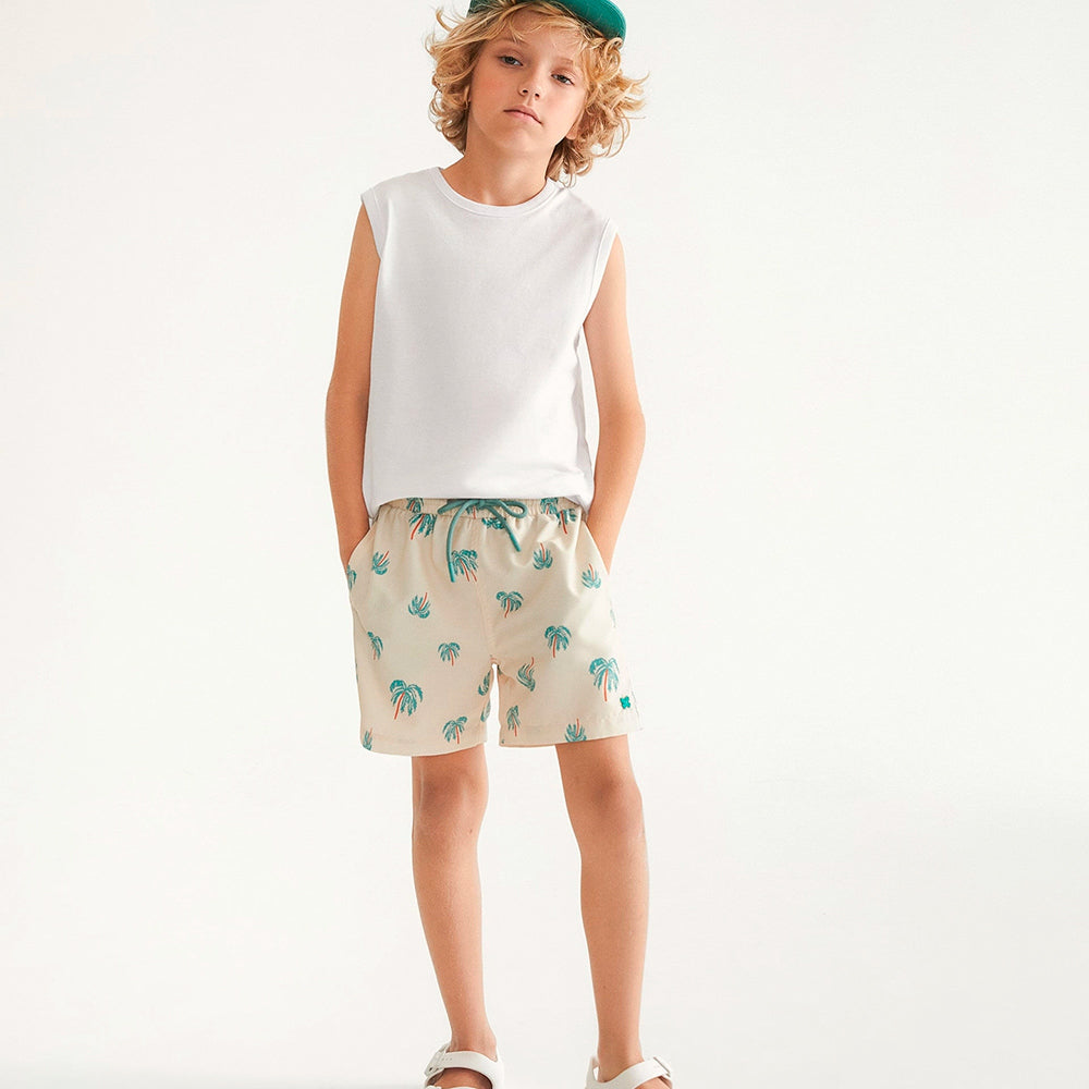 Shorts Hering Infantil Estampado Masculino - Creme