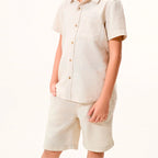 Bermuda Básica Hering Com Linho Masculina - Bege