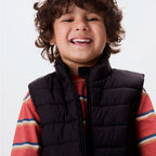 Colete Puffer Hering Kids Com Bolsos Unissex - Preto