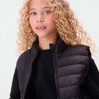 Colete Puffer Hering Kids Com Bolsos Unissex - Preto