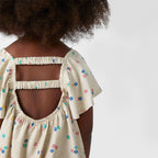 Blusa Bata Hering Infantil Floral Com Linho Feminina - Bege