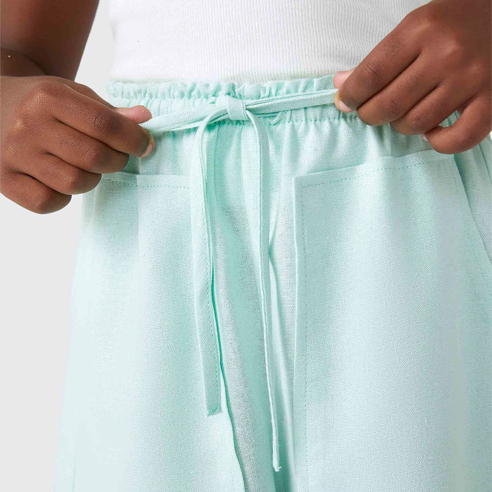 Shorts Hering Infantil Com Linho Feminino - Verde