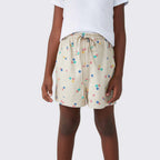 Shorts Hering Floral Com Linho Feminino - Bege
