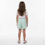 Short Saia Hering Infantil Listrado Feminino - Verde