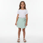 Short Saia Hering Infantil Listrado Feminino - Verde