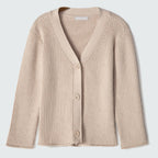 Cardigan Manga Longa Tricot Cáqui Hering Infantil - Feminino