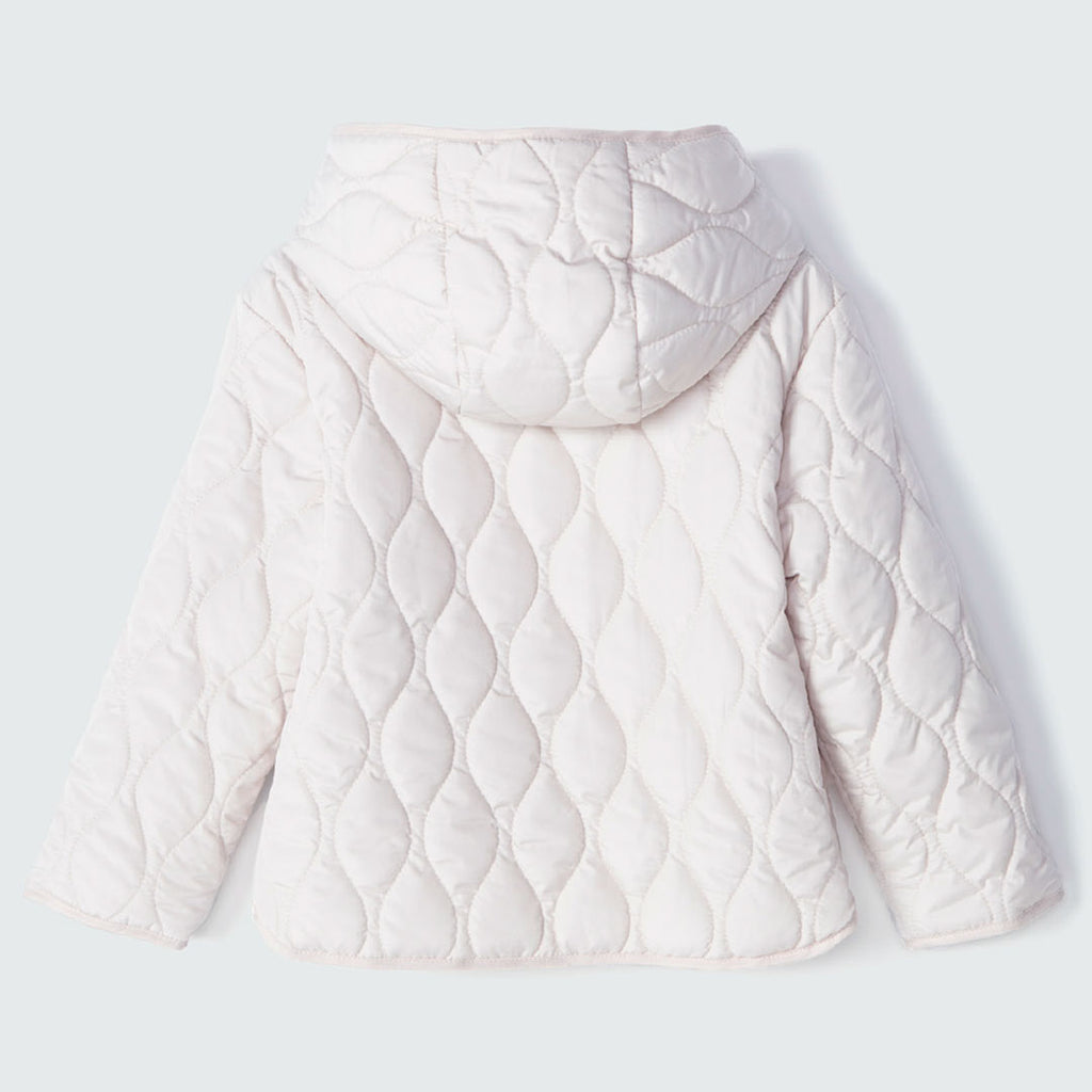 Jaqueta Puffer com Capuz Off White Hering Infantil - Feminina