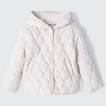 Jaqueta Puffer com Capuz Off White Hering Infantil - Feminina