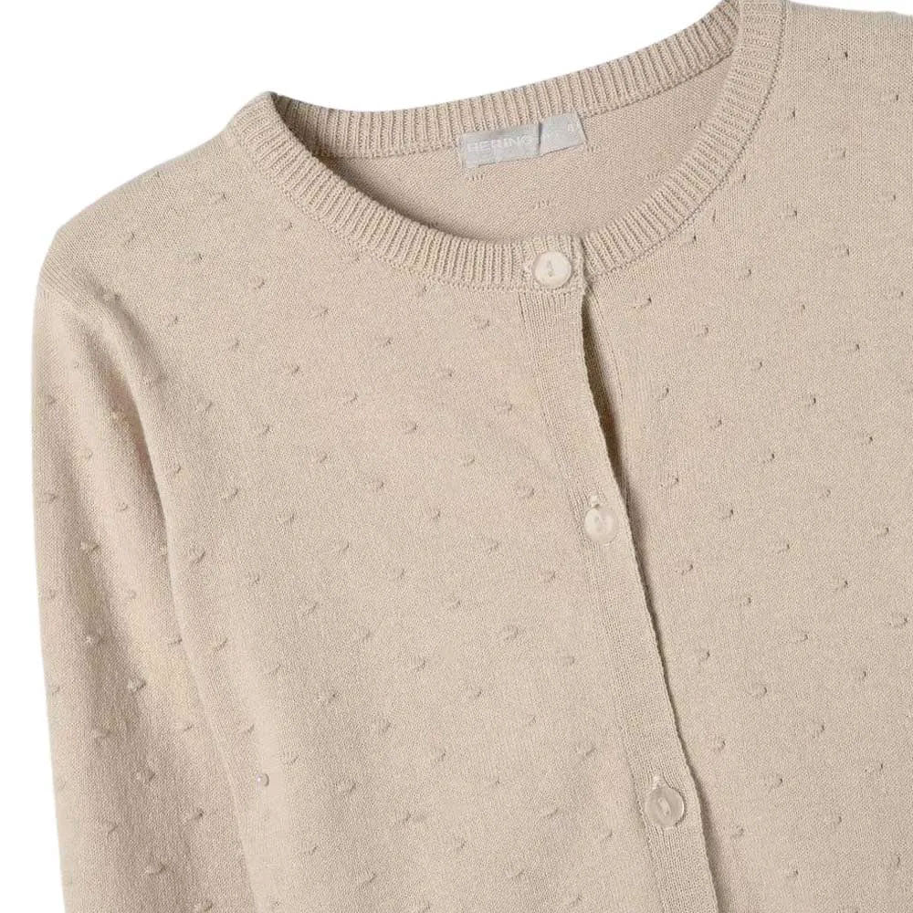 Cardigan Manga Longa Tricot Bege Hering Infantil – Feminino
