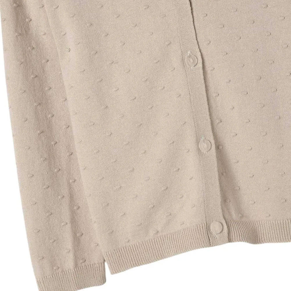 Cardigan Manga Longa Tricot Bege Hering Infantil – Feminino