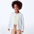 Cardigan em Tricot Ponto Diferenciado Off White Hering Infantil - Feminino