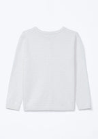 Cardigan em Tricot Ponto Diferenciado Off White Hering Infantil - Feminino