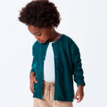 Cardigan em Tricot Ponto Diferenciado Verde Hering Infantil - Feminino