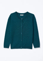 Cardigan em Tricot Ponto Diferenciado Verde Hering Infantil - Feminino