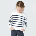 Blusão Manga Longa Tricot Listrado Branco Hering Infantil - Feminino