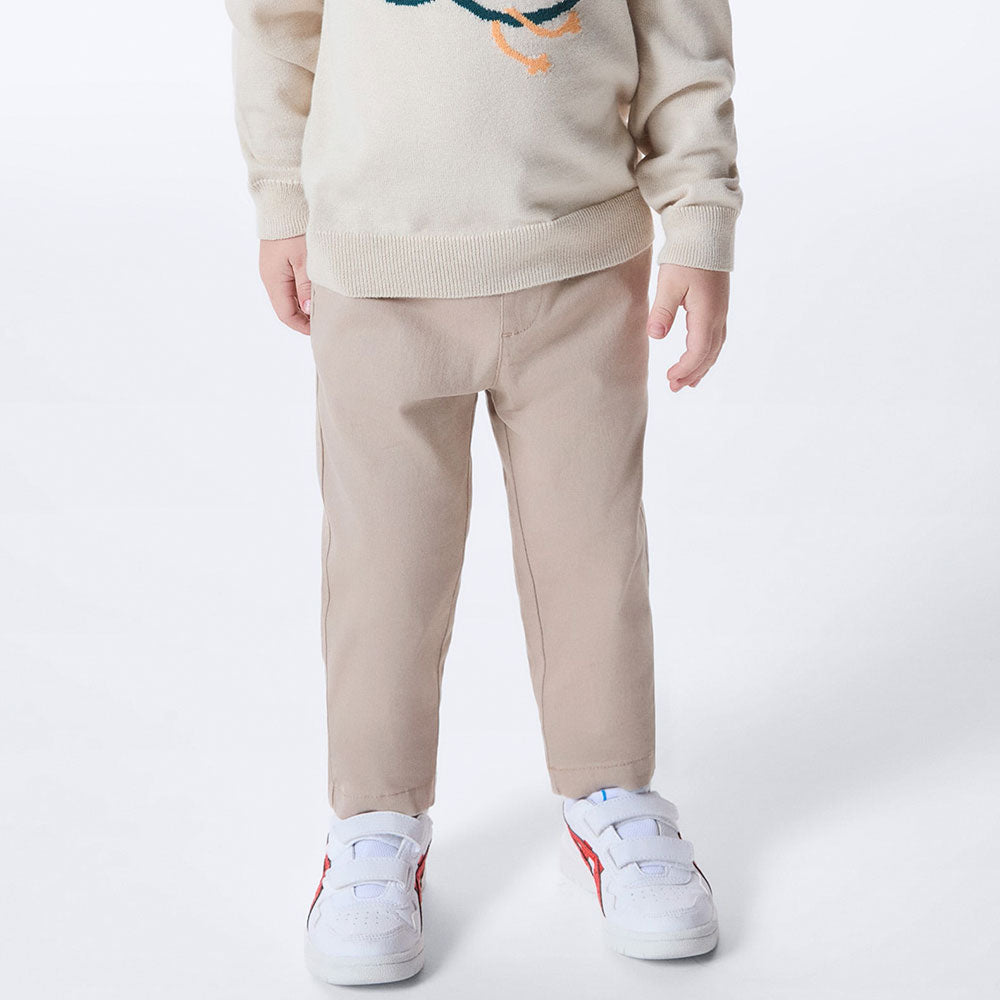 Calça Chino em Sarja com Bolsos Bege Hering Infantil - Masculina