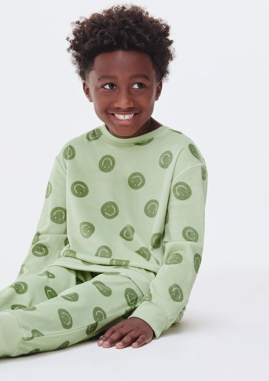 Pijama Manga Longa Plush Smile Verde Hering - Masculino