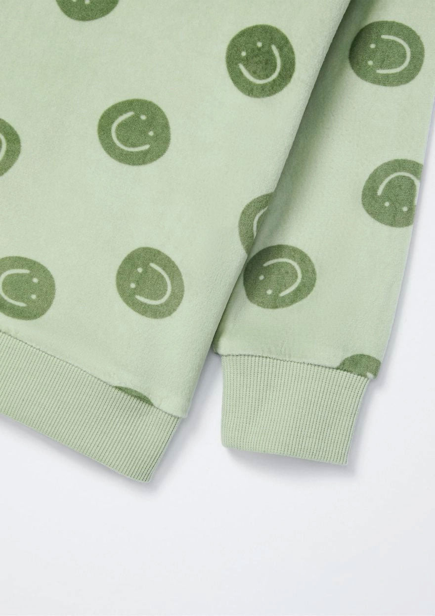 Pijama Manga Longa Plush Smile Verde Hering - Masculino