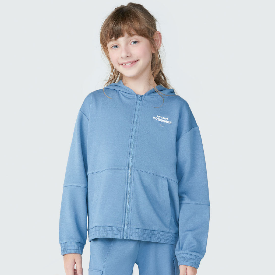 Jaqueta Moletom com Capuz Let's Grow Together Caramelo Hering Infantil - Feminina