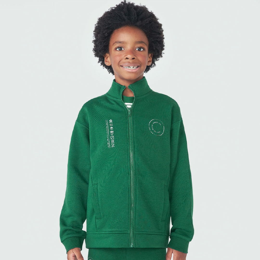 Jaqueta Moletom Peluciado Gola Alta Good Vibes Verde Hering - Masculina