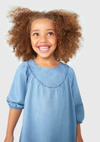 Vestido Jeans Manga Longa com Elástico nos Punhos Hering Infantil - Feminino