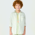 Camisa Manga Longa Listrada Verde Hering Infantil - Masculina