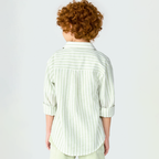 Camisa Manga Longa Listrada Verde Hering Infantil - Masculina