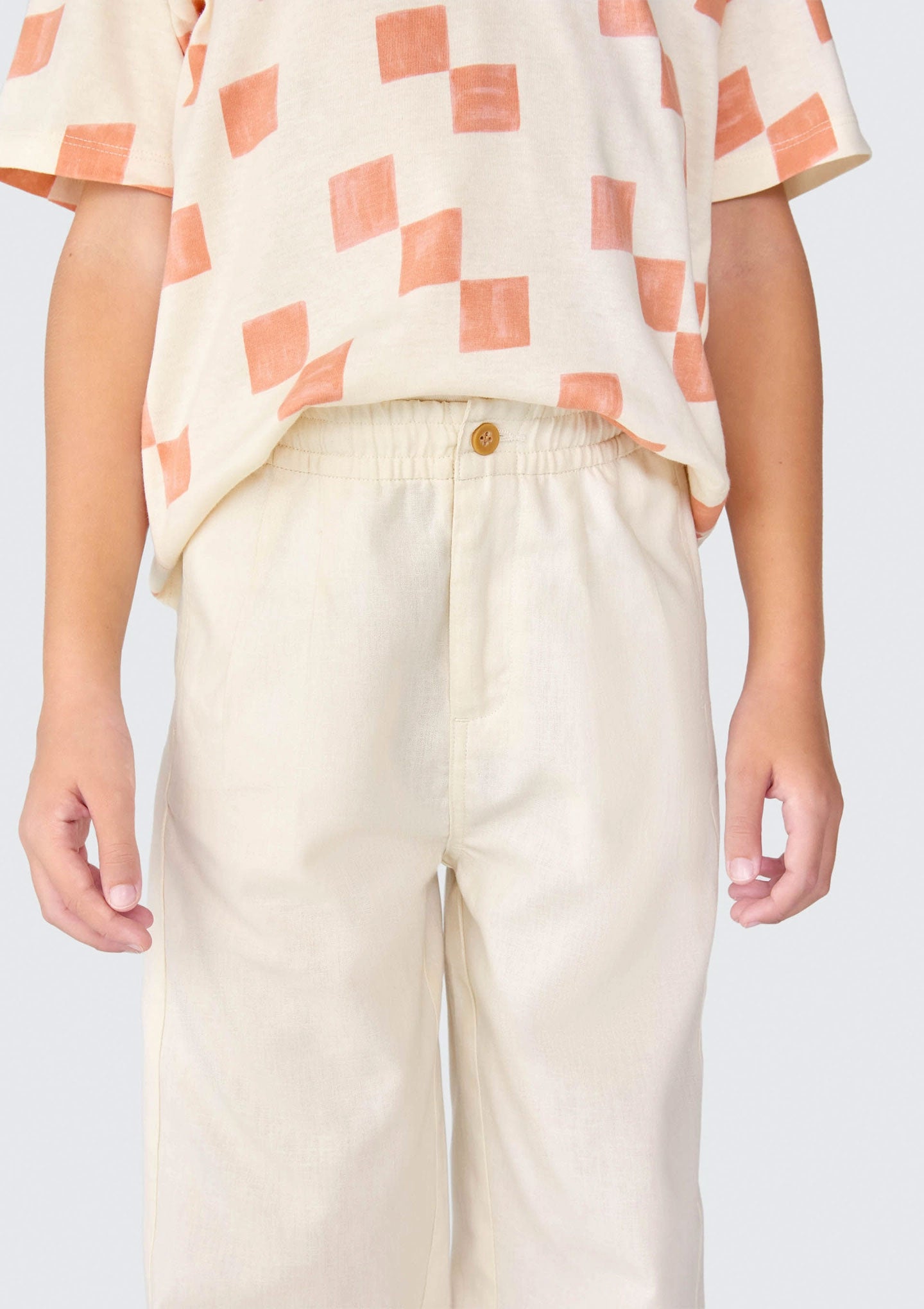 Calça Reta Linho Cós Elástico Hering Infantil - Masculina