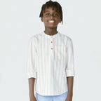 Camisa Bata Listrada Hering Infantil - Masculina