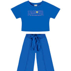 Conjunto Camiseta Manga Curta e Calça Malwee L'Amour Feminino - Azul