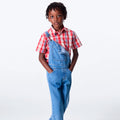 Camisa Manga Curta Hering Infantil Tricoline Xadrez Unissex - Vermelho